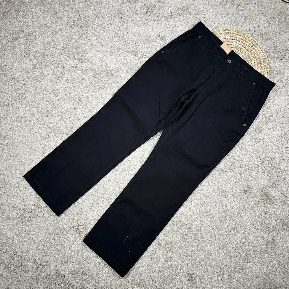 NWOT Eddie Bauer Men’s Canvas Utility Stretch Pants Rugged Workwear Black 34X30